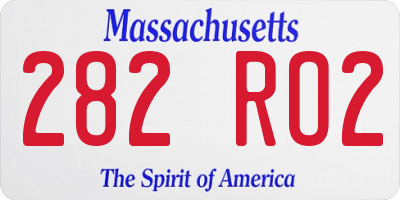 MA license plate 282RO2