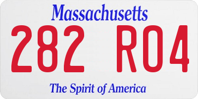 MA license plate 282RO4