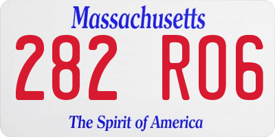 MA license plate 282RO6
