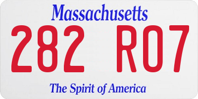 MA license plate 282RO7