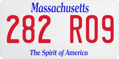 MA license plate 282RO9
