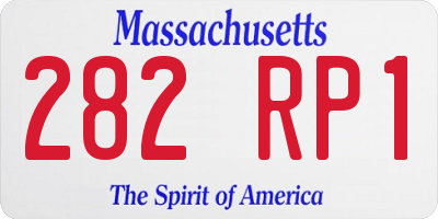 MA license plate 282RP1