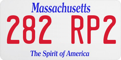 MA license plate 282RP2