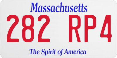 MA license plate 282RP4