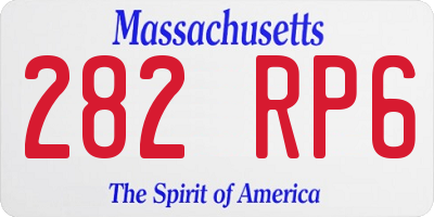 MA license plate 282RP6