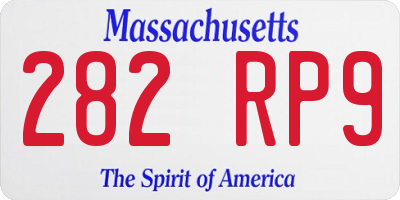 MA license plate 282RP9