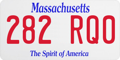 MA license plate 282RQ0