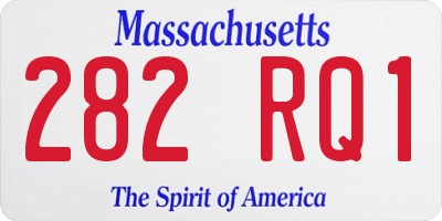 MA license plate 282RQ1
