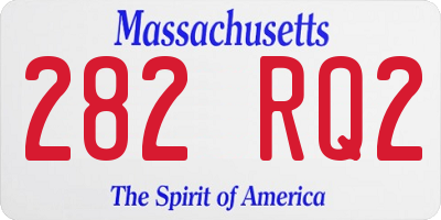 MA license plate 282RQ2