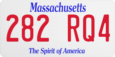 MA license plate 282RQ4