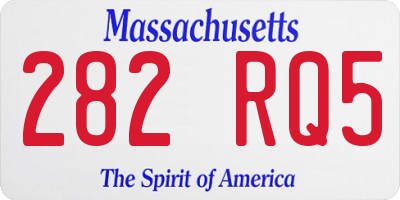 MA license plate 282RQ5