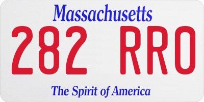 MA license plate 282RR0