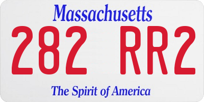 MA license plate 282RR2