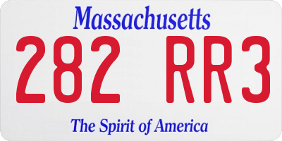 MA license plate 282RR3