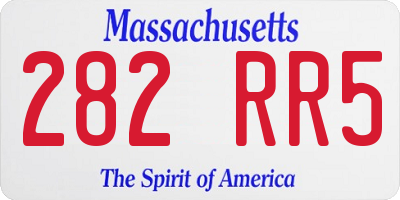 MA license plate 282RR5