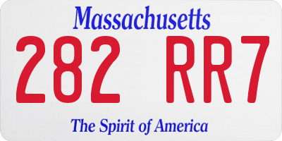 MA license plate 282RR7