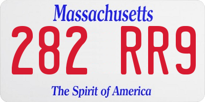MA license plate 282RR9