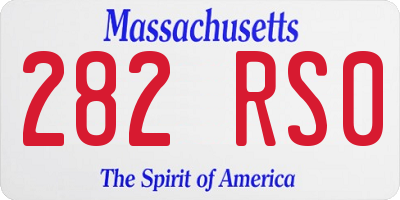MA license plate 282RS0
