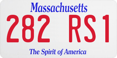 MA license plate 282RS1