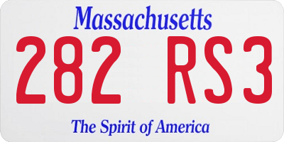 MA license plate 282RS3