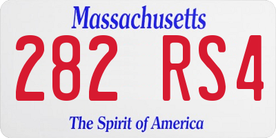 MA license plate 282RS4