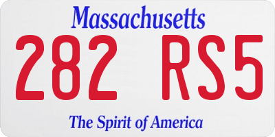 MA license plate 282RS5