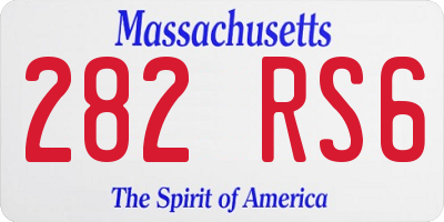 MA license plate 282RS6