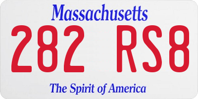MA license plate 282RS8