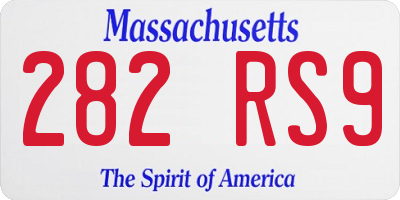 MA license plate 282RS9