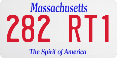 MA license plate 282RT1