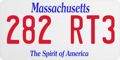 MA license plate 282RT3