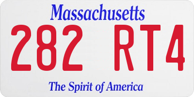 MA license plate 282RT4