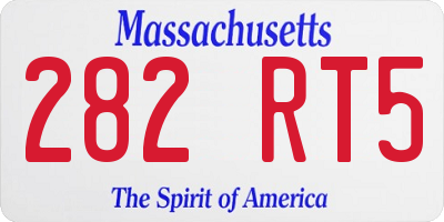 MA license plate 282RT5