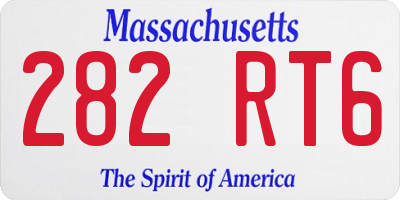 MA license plate 282RT6