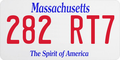MA license plate 282RT7