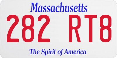 MA license plate 282RT8