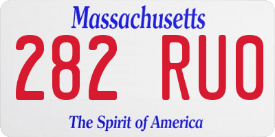 MA license plate 282RU0