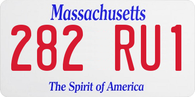 MA license plate 282RU1