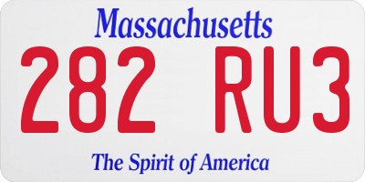 MA license plate 282RU3