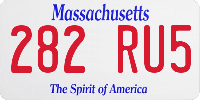 MA license plate 282RU5
