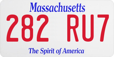 MA license plate 282RU7