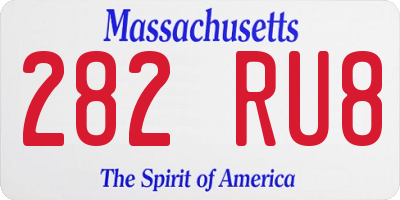 MA license plate 282RU8