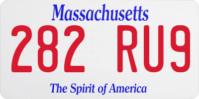 MA license plate 282RU9