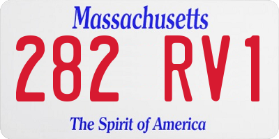 MA license plate 282RV1