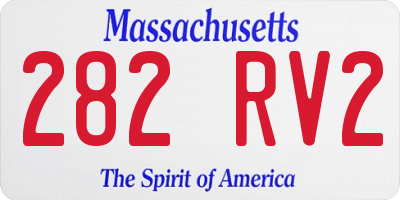 MA license plate 282RV2