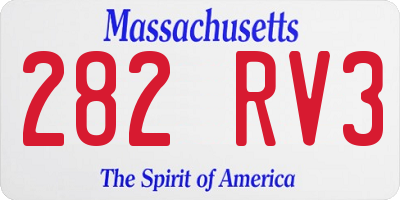 MA license plate 282RV3