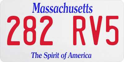 MA license plate 282RV5