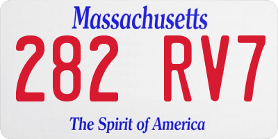 MA license plate 282RV7