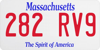 MA license plate 282RV9