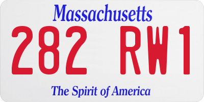 MA license plate 282RW1